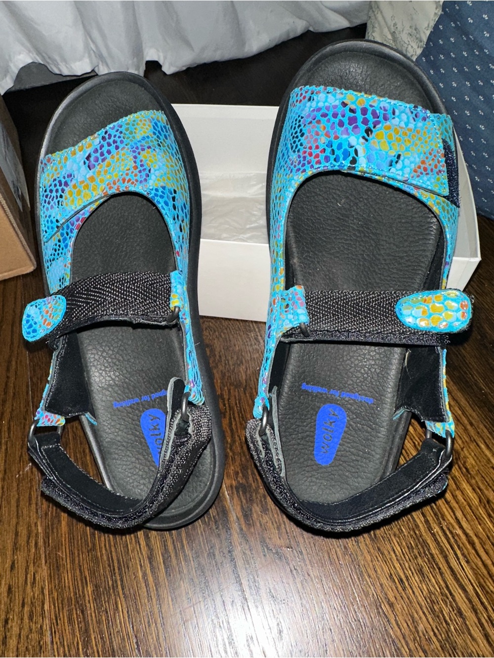 WOLKY Blue Patterned Comfort Sandals